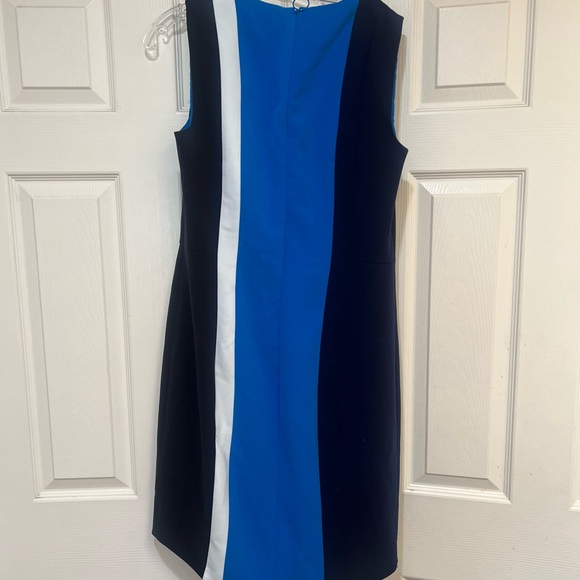 Akris Punto Color-block MIDI Sheath Sleeves Work Office Dress Career Smart SZ 10 - Picture 4 of 9